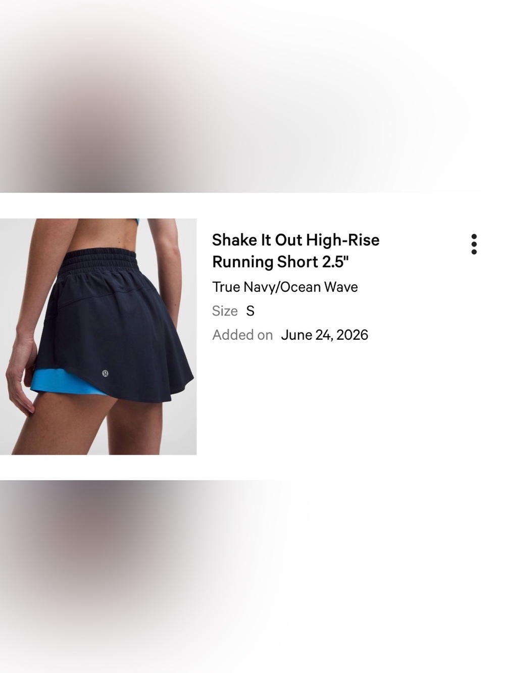 Lululemon Shake it Out Shorts 2.5 inch Navy and Light Blue Running Shorts